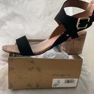 Indigo rd. Elea black suede-like fabric sandal